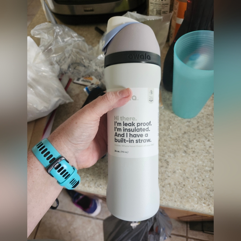 Owala White and Gray Insulated Water Bottle